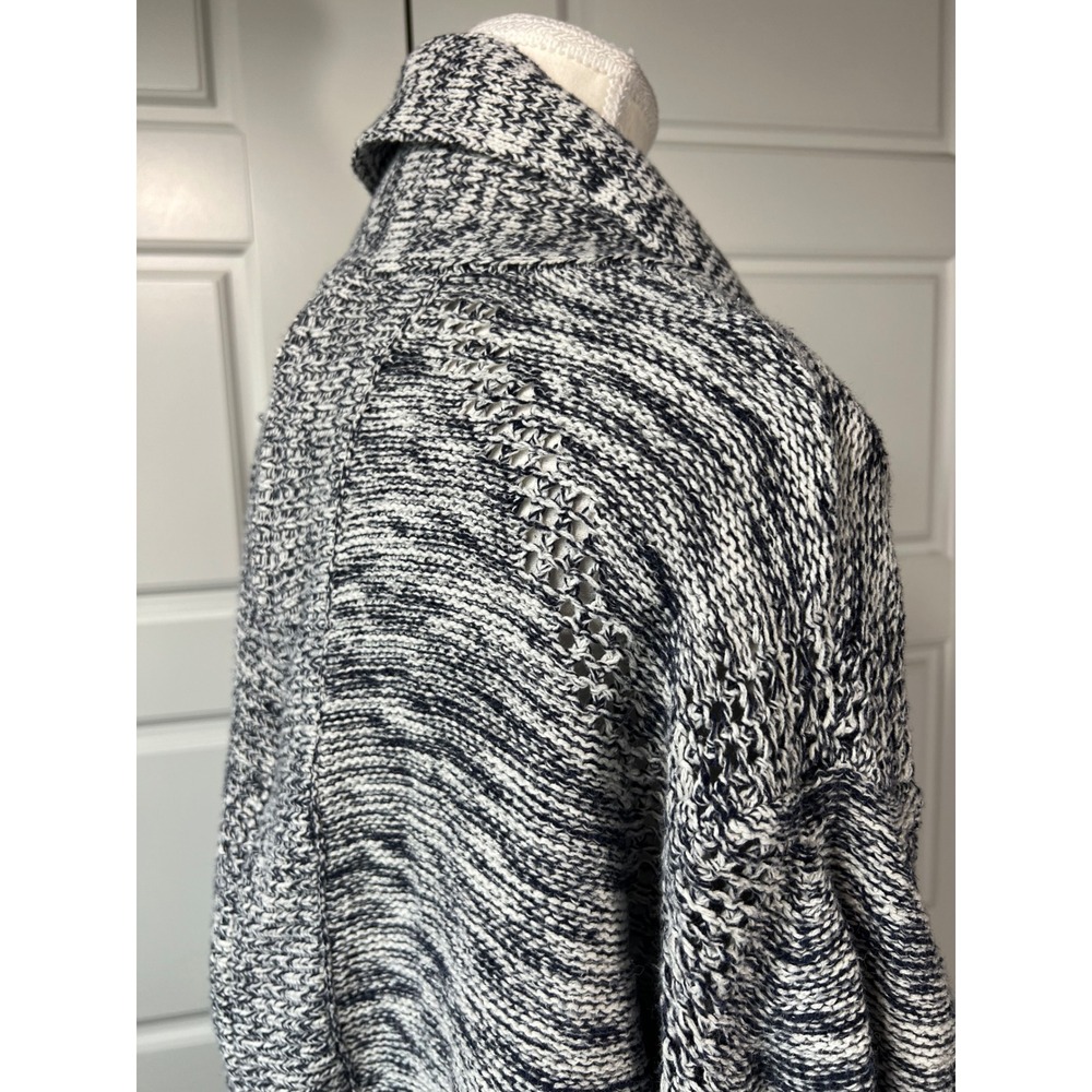 Wendy Bellissimo Knit Cardigan Sweater Shawl Collar Draped Open Back L Gray - Picture 9 of 11